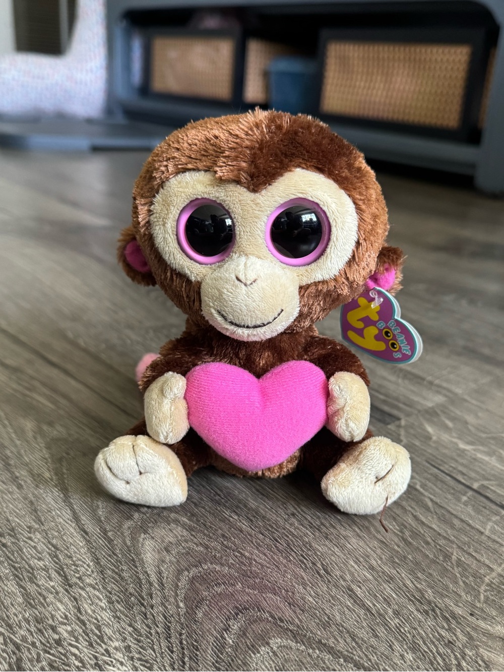 Beanie Boo - Casanova the Monkey with Pink Heart